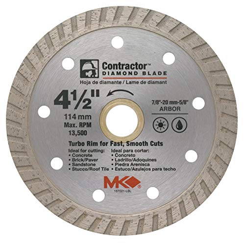 Mk Diamond 159404 Mk-99 4-1/2-Inch Dry Or Wet Cutting Turbo Saw Blade With 5/8-Inch Or 7/8-Inch Arbor For Concrete And Brick #TOP11