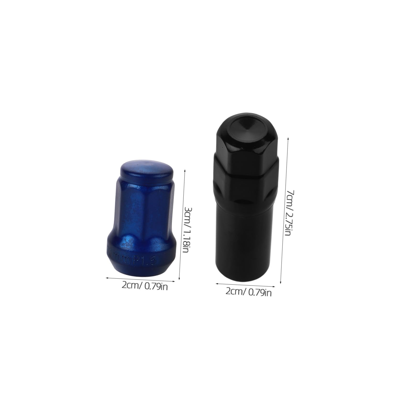 Radmuttern M12x1.5 aus Stahl für Lkw und Anhänger, Blau