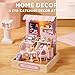 Kisoy Dollhouse Miniature with Furniture Kit, DIY 3D Wooden DIY House Kit with Dust Cover,Handmade Tiny House Toys for Teens Adults Gift(Sweet Talk)