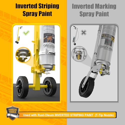 2395000 striping line painting wand industrial two-wheel striping spray paint wand for line paint stripe ground compatible with inverted striping paint yellowt-tip nozzle