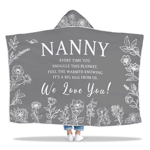 Wearable Hoodie Blanket Gift for Grandma (47x72)