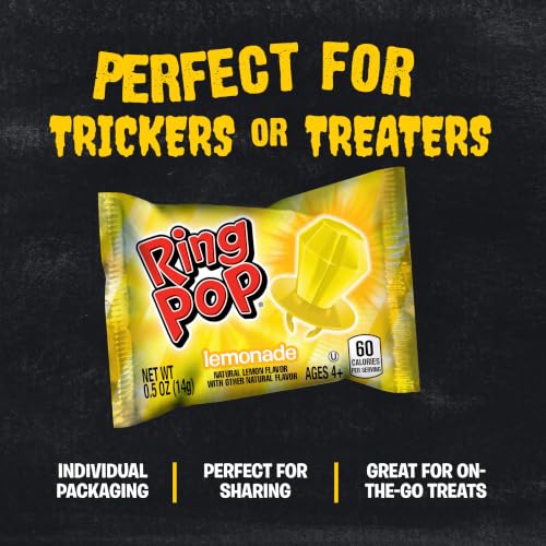 Image of Ring Pop Yellow Lemonade Lollipop, 30 Count, Bulk Candy, Party Favors