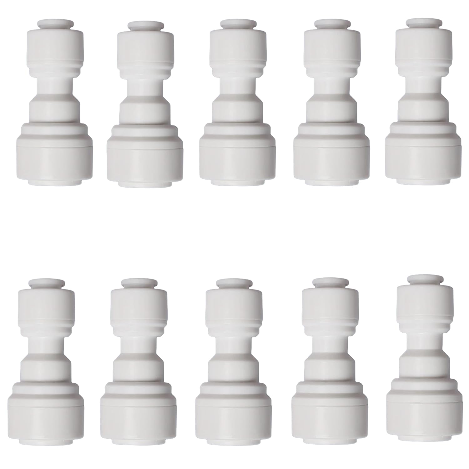 10 PCS OD Reducing Union Connector 1/4 inch to 3/8 inch OD Quick Straight Push Connector Water Tube Pipe Fitting Kit for RO Water Systems Purifiers