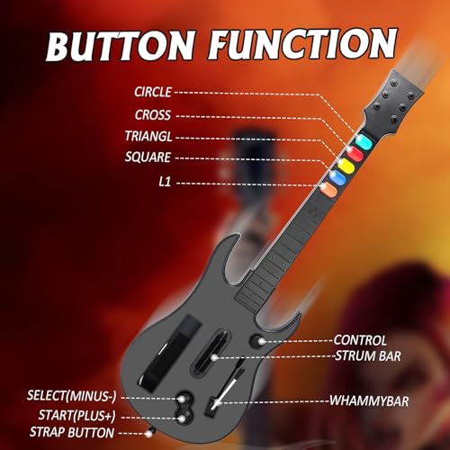 Image of KYAYUGM Wii Guitar Compatible for Nintendo Wii, Supports for Guitar Hero and Rock Band Games. - black（Rock Band 1 is Not Supported）
