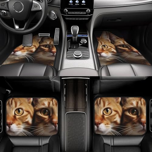 Set di 4 tappetini universali per auto con gatti