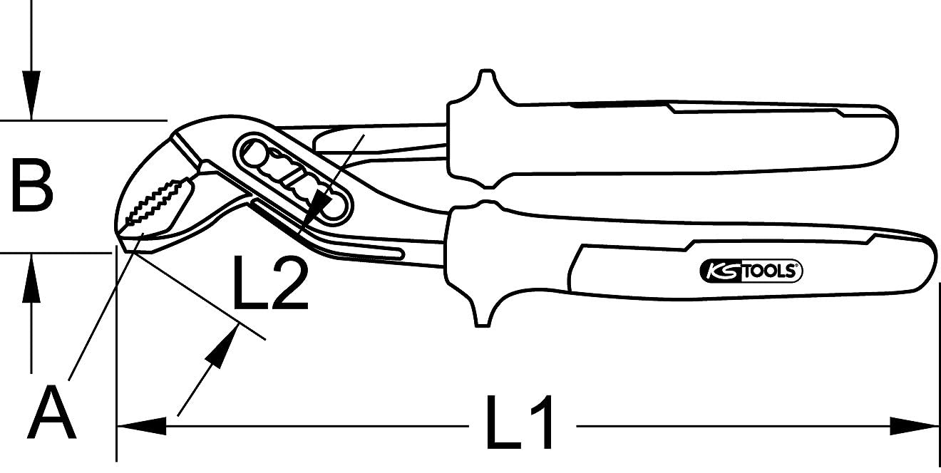 KS Tools 115.2001 Szczypce do pomp wodnych, 240mm, 10"