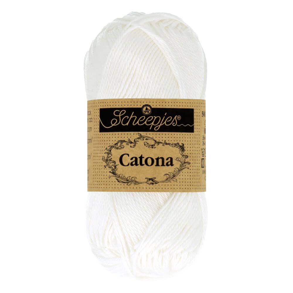 Scheepjes Catona 50g - 106 Snow White, Cotton Crochet and Knitting Yarn