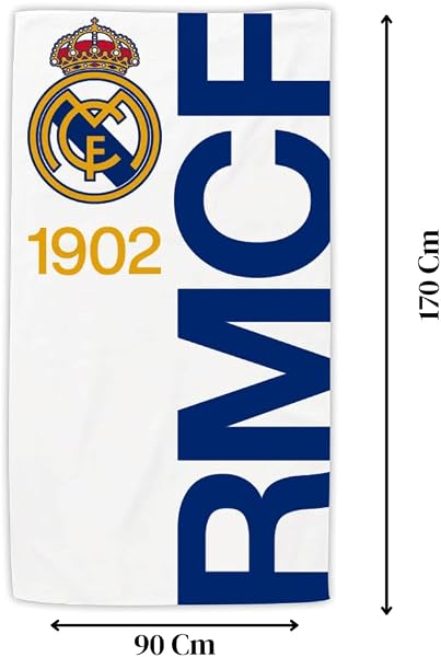 ARDITEX, Toalla Real Madrid, Toalla de Playa Real Madrid de Microfibra, Grande, para Piscina, Tumbona, Baño, Ducha, con Diseño Europeo, 100% Poliéster, 170 x 90 Centímetros, 240 gsm - 4