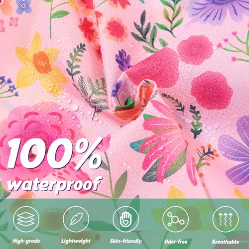 Image of WAWSAM Lightweight Rain Poncho Kids, Ponchos for Kids Waterproof Reusable Hooded, Kids Poncho Rain Jacket for Boys and Girls