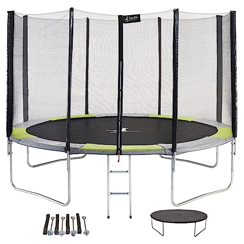 Kangui - Trampoline Rond Ø430cm avec Filet, échelle, bâche et kit d'ancrage - RALLI 430