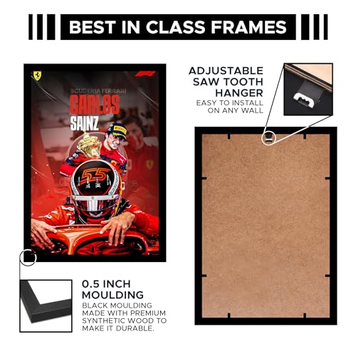 Image of CodersParadise Paper F1 Vol.2 Wall Poster Frames - Pack Of 6 | 8 X 12Cm (A4 Size) | Aesthetic Artwork Framed Posters | Framed Posters For Living Room, Bedroom