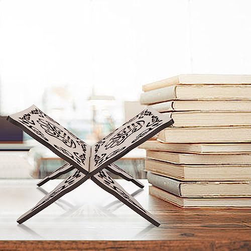 Tissting Wooden Book Holder Collapsible Folding Book Stand 30cm/12 Inches for Reading and Display - Image 4