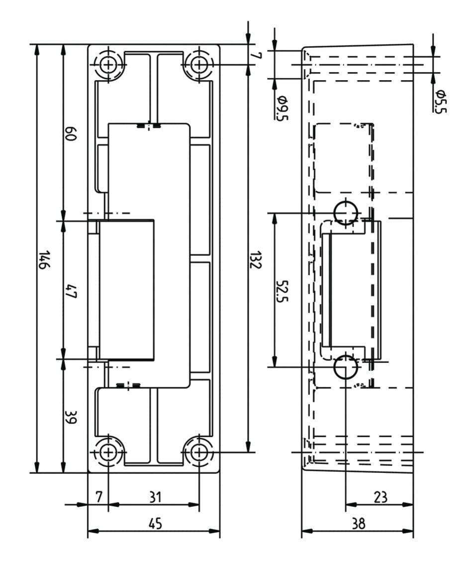 Gâche électrique 14ATP 12 V EFF-EFF 14.400-R11