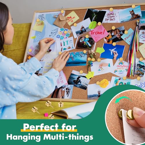 20 Sets of Magnetic Push Pins, Magnetic Thumb Tacks, Cute Flat Push Pin, Gold Push Pins for Bulletin Board, Magnetic Pins for Wall, Flat Thumb Tacks for Cork Board image 5