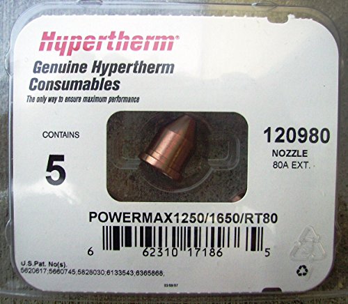 Hypertherm 120980 80 Amp Plasma Cutting Nozzles - 5 Pack