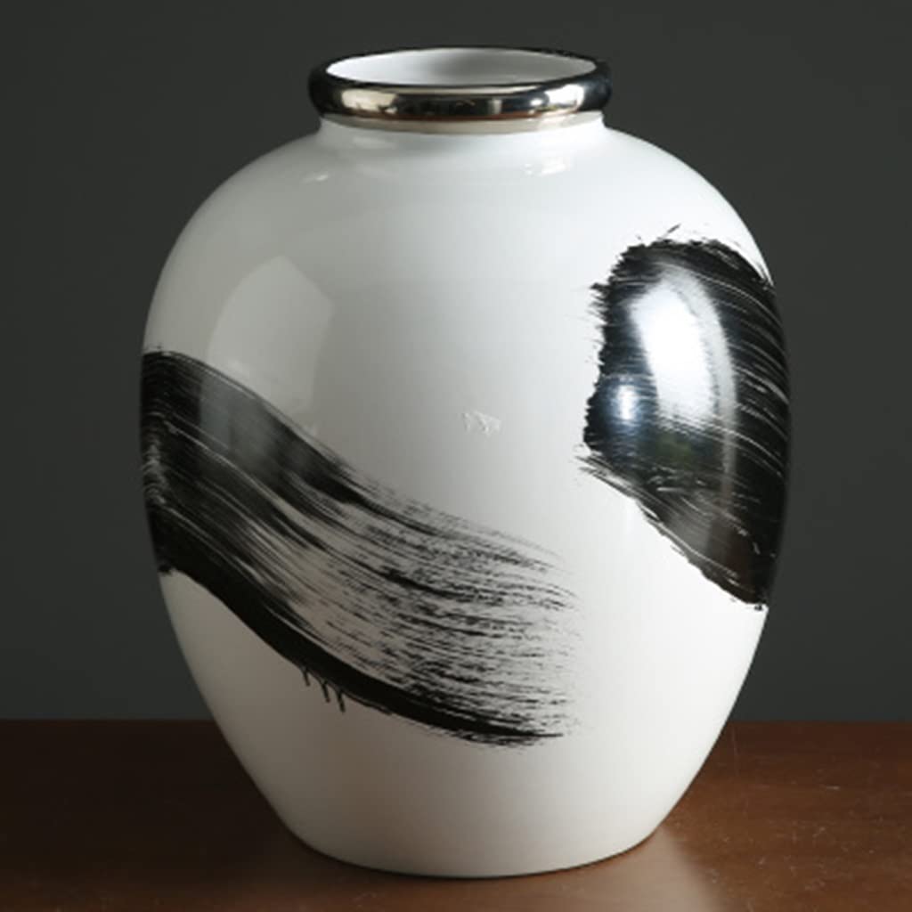 Wazon czarno -białego wzoru, wewnętrzny dekoracja wazonu ceramiczna próbka pomieszczenia na badanie i ozdoby Dekoracja domu, VIT, 285 * 345 cm