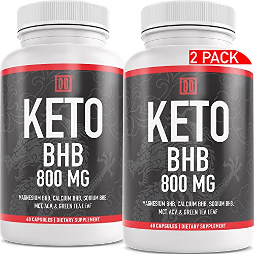 Keto BHB Exogenous Ketone Supplement - Beta Hydroxybutyrate Ketone Salt, Keto Pills - 2 Bottles - 120 Capsules Total