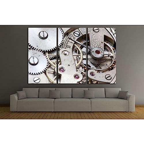 Horloge murale №216 ZELLART grand triptyque salon deco 150x100 cm