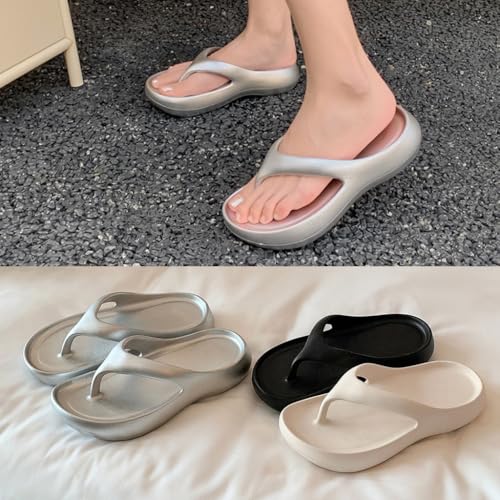 XUEMML Flip Flops For Women Summer Beach，Slippers Non-Slip Ultralight Thick Bottom Flip Flops Soft Bottom EVA Sandal Slippers3