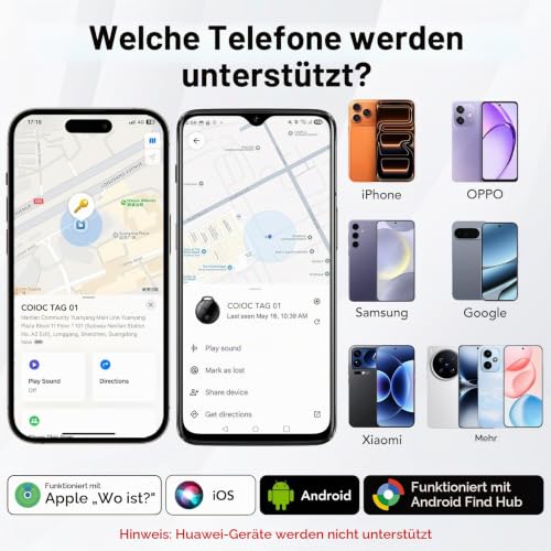 Smart Tracker Tag 4er Pack, Schlüssel Finder Kompatibel Compatible Avec Apple Find My und Google Find Hub, IP68 wasserdicht… – Ansicht 5