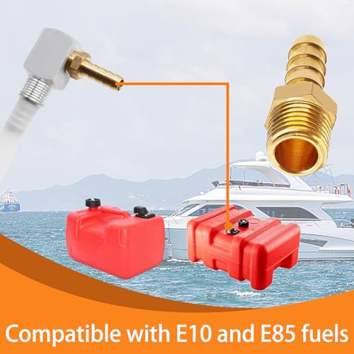 Image of Universal (2 values can choose) Marine Fuel Tank Pickup Tube with Straine, 7-0948 Fuel Withdrawal Standard Boat Gas Tank Tube with Brass Barb Connector
