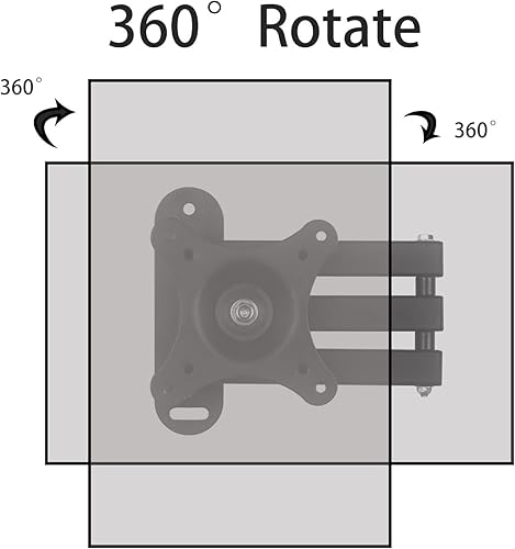 Miniatura 4 de Columpio para montaje en pared para televisores de 14" a 27" y paneles planos, LCD LED de hasta 22 libras, VESA 2.953x2.953 in a 3.937x3.937 in,