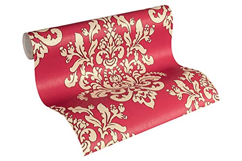 A.S. Création Vliestapete Hermitage 10 Tapete klassisch neo-barock 10,05 m x 0,53 m beige metallic rot Made in Germany 341435 34143-5
