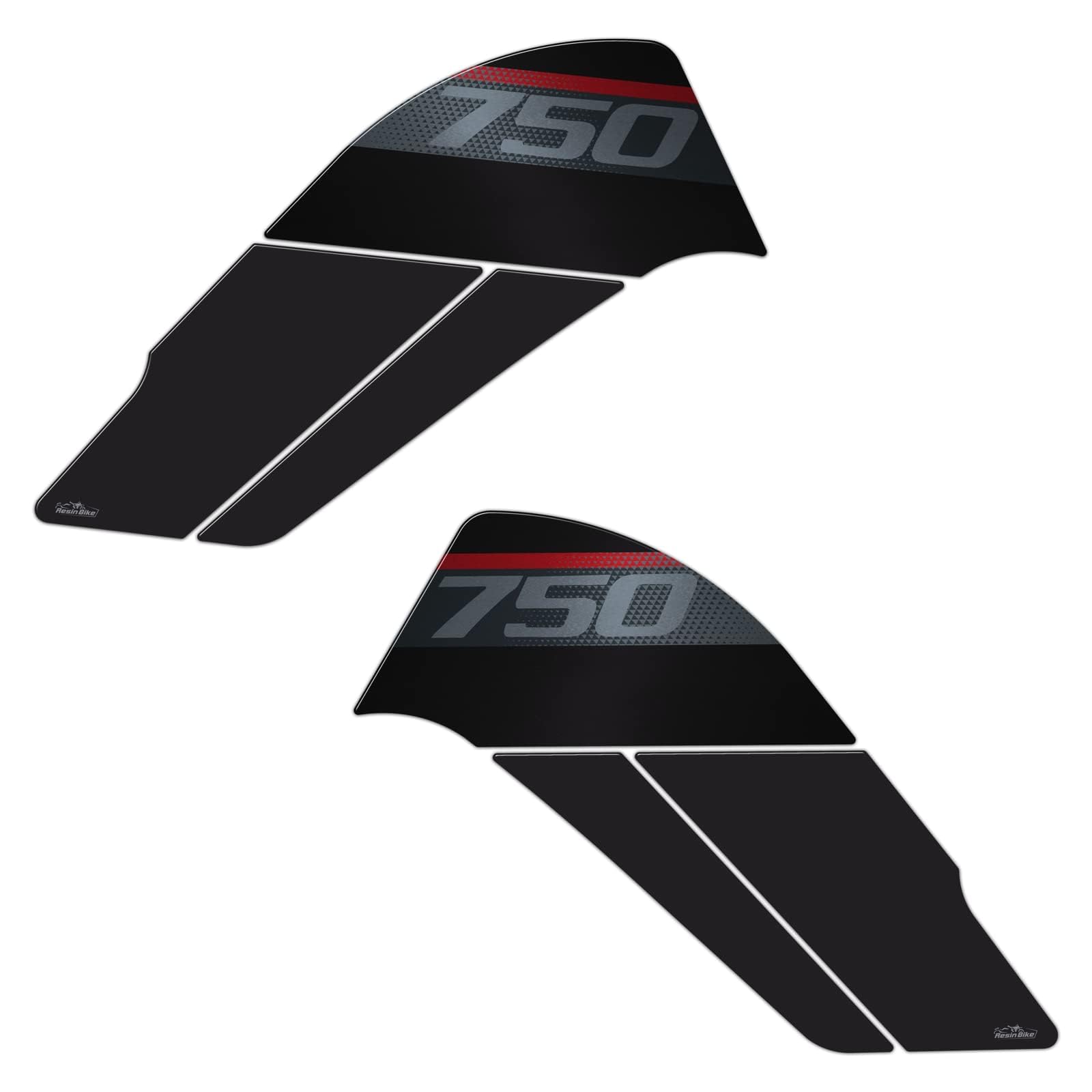 Resin Bike Autocollant Moto compatibles avec Honda Transalp XL 750 2023-2024. Protections Latérales de Genoux Réservoir de Moto Contre Chocs et Éraflures. Paire d'autocollants 3D en Résine Neutre