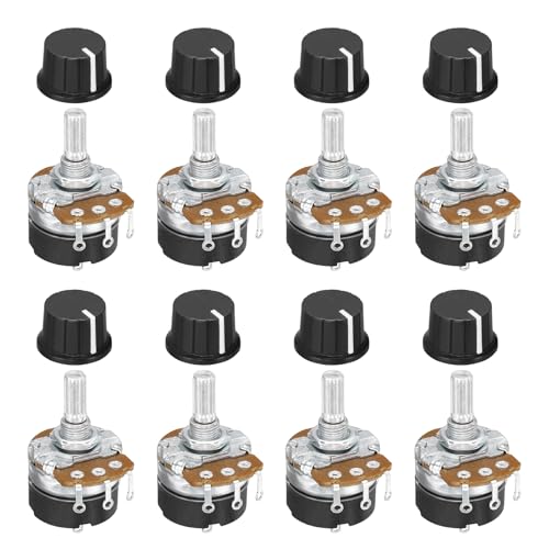 Potentiomètre 10K Ohm WH138 rotatif à 3 broches avec interrupteur noir Lot de 8