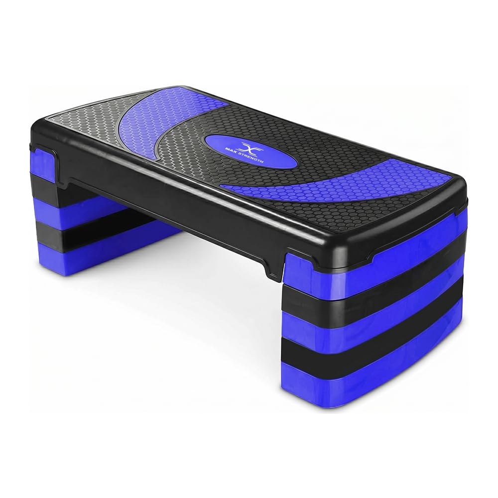 MAX STRENGTH Exercise Stepper for Home Fitness Workout 5 Height Level Adjustable 10cm 15cm 20cm 25cm 30cm Non-Slip Aerobic Step Platform Stepper Yoga Routines Training
