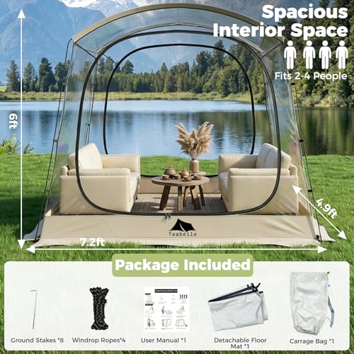 Carpa Burbuja Transparente Pop-Up para 1-4 Personas miniatura 2