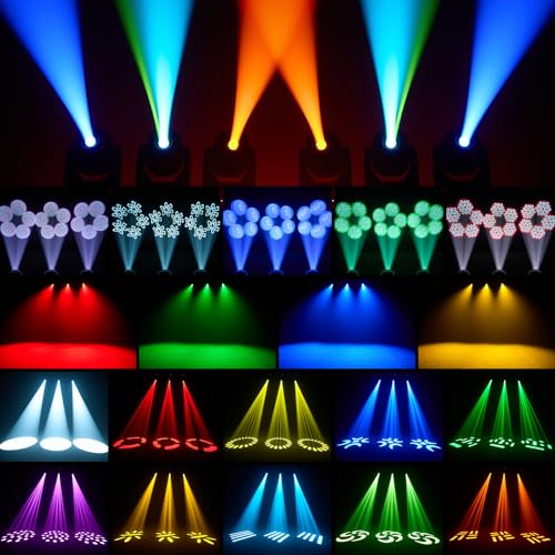 Image of 2-Pack 250W 3-in-1 Beam /Spot /Wash with Zoom Function Stage Lighting 17GOBO 10 Color Rotating Prisms Strobe Frost Effect Controlled by DMX 18CH