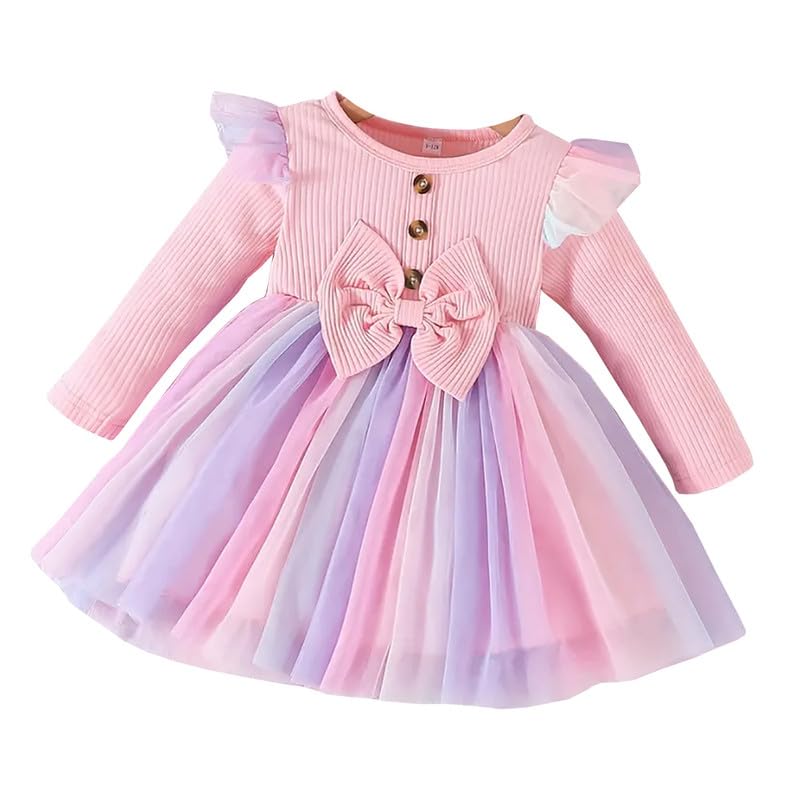 Image of Niren Enterprise Broadbill Full Sleeve net and Modal Fabric Baby Girl Frock