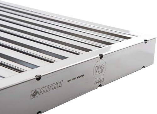 Miniatura 8 de Fire Stopper - Filtro deflector de grasa de acero inoxidable 304 ultra resistente. Certificado UL y aprobado por NSF. Acabado espejo. Apto para