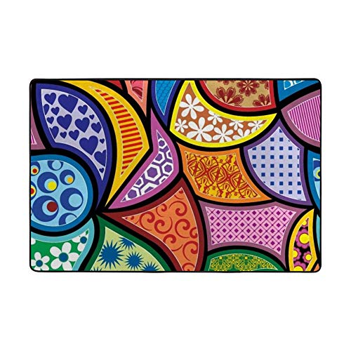 Tapis abstrait coloré Ruchen grand tapis géométrique anti-terne - 6