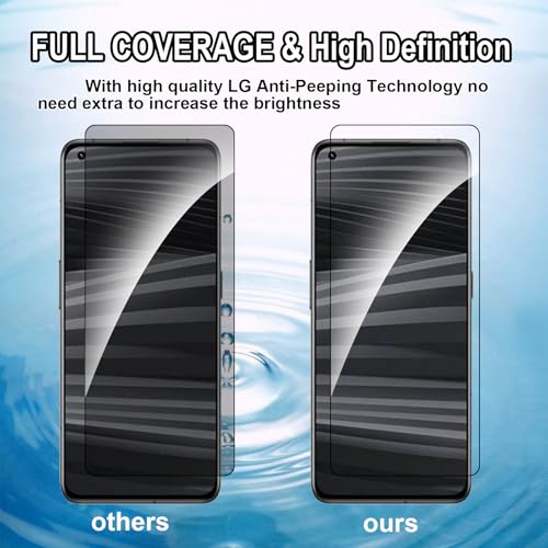 Hirshen 【2 Piezas】 Protector Pantalla Privacidad para Realme Gt2 Pro,Anti-Espía Vidrio Película,Cristal Vidrio Templado Anti Espía,9H Dureza,Sin Burbujas,Anti-Arañazo,Privacy Screen Protector