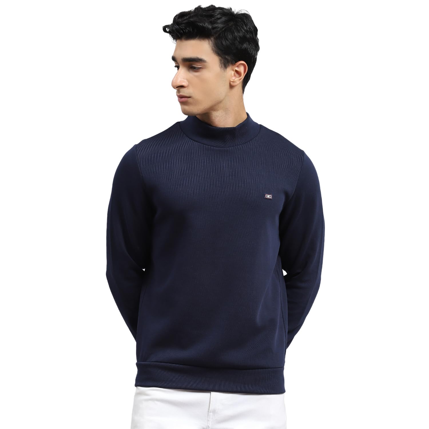 Men Cotton Blend Round Neck Solid Sweatshirt-image-35