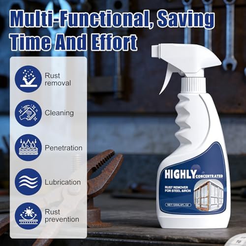 2Pcs Heavy Duty Rust Removal for Metal,Highly Concentrated Steel Rust Remover,Powerful Rust Stain Remover,Multipurpose Rust Remover Spray for Various Metals Furniture,Stainless Steel,Automotive Parts - 1