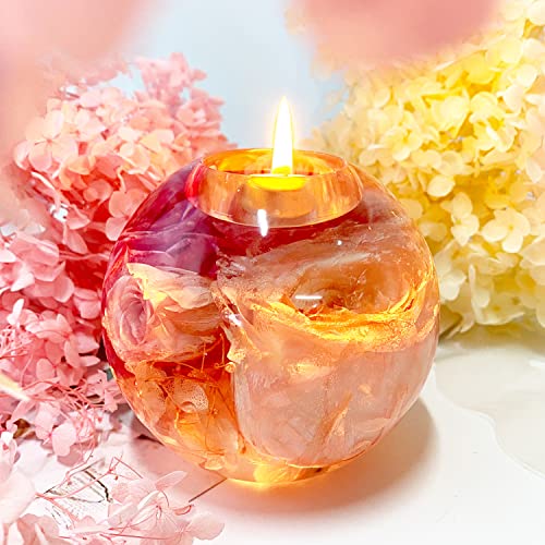 Luxwin Round Silicone Molds For Resin,Tealight Candles Holders Resin Mold,3D Sphere Shape Candlestick Silicone Molds For Diy Crafts Jewelry Box,Home Table Decoration #TOP5