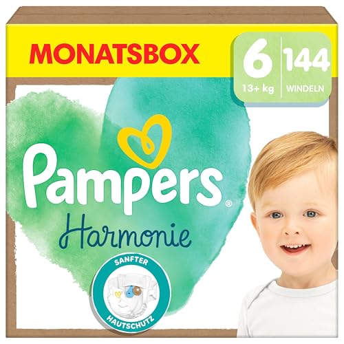 Pampers Harmonie Windeln Größe 6, 144 Windeln, 13kg+, sanfter Hautschutz...