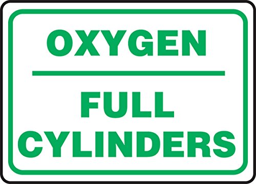 Panneau Oxygen Full Cylinders Accuform 7x10 pour stockage gaz