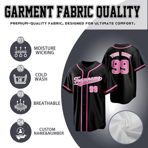 Camiseta personalizada de béisbol con nombre y número, transpirable, uniforme de equipo para juegos y prácticas para hombres, mujeres y jóvenes miniatura 3
