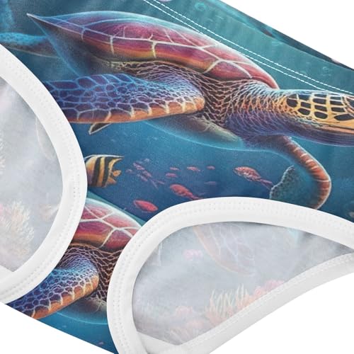 Turtle Coral Reef Deepsea Girls Underwear Toddlers 2t Cotton Little Girl Panties Pattern Briefs Girls Undies4