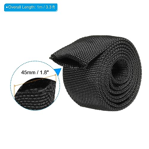 PATIKIL 1.1" Dia 3.3FT Nylon Protective Hose Sleeve, Cable Cover Sheath Protection for Welding Tig Torch Hydraulic Hose Black - Image 2