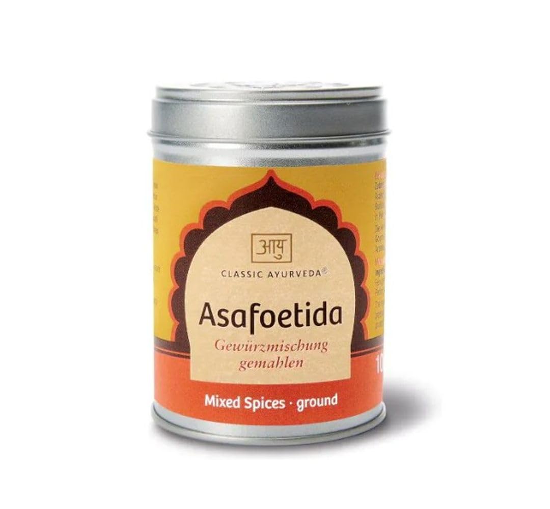 Classic Ayurveda Asafoetida in polvere – miscela biologica di spezie per la cucina ayurvedica – alternativa aromatica a cipolla e aglio – vegana - 100 g