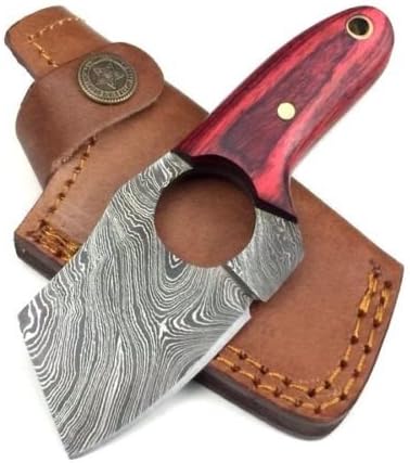 ASH dz1w Damascus steel custom handmade tanto punch knife 5"
