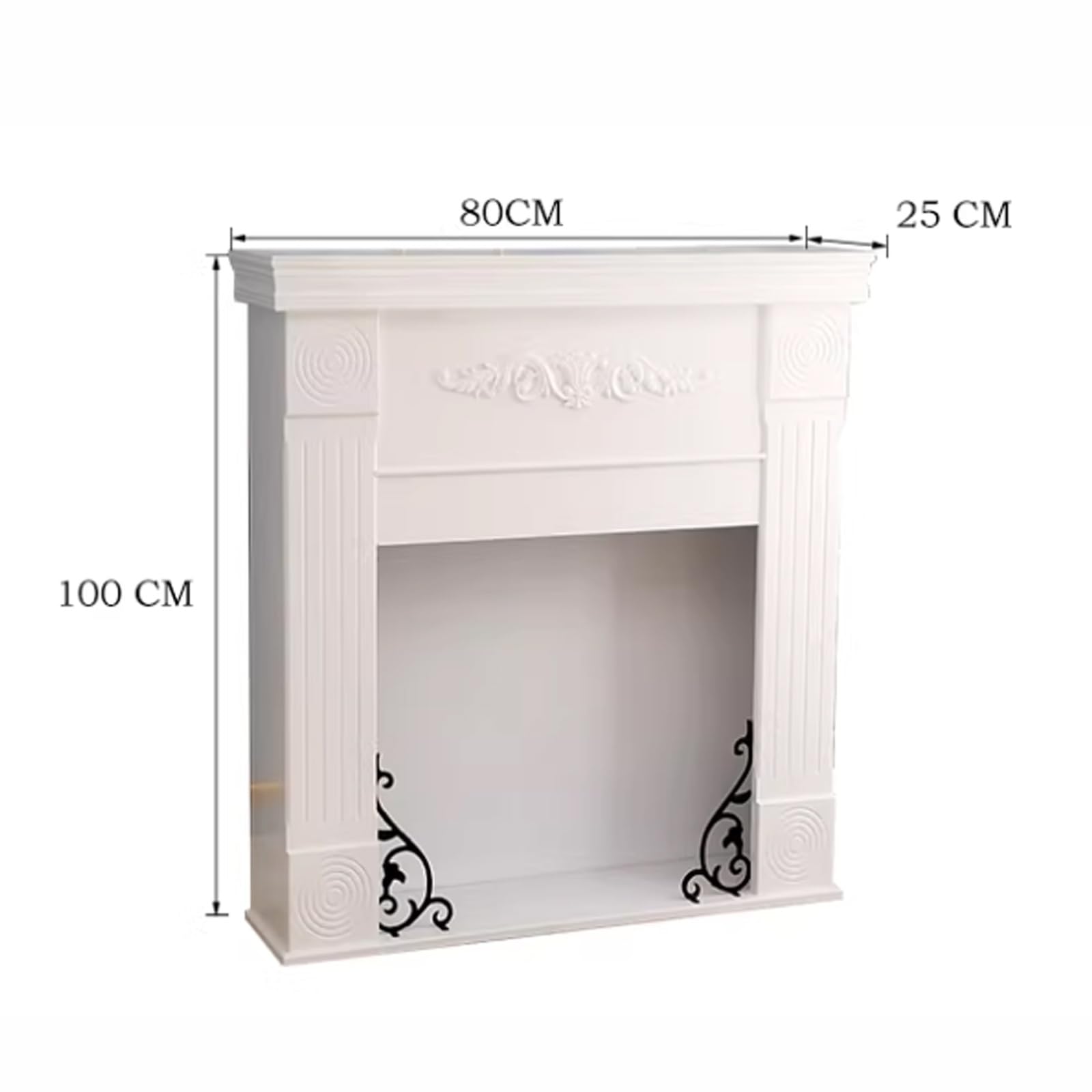 Repisa de chimenea Revestimiento De Chimenea Decorativo Blanco Revestimiento De Chimenea Independiente moderno(Pequeño)