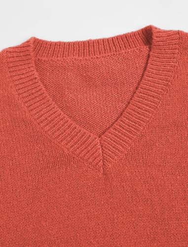 Image of ZAFUL Women's Cropped Sweater V-Neck Long Sleeve Pullover Jumper Knit Top