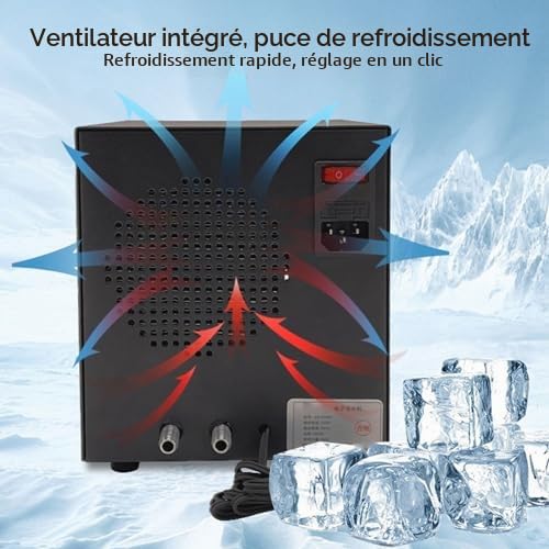 Pyhodi Refroidisseur D'aquarium, Système de Refroidissement par Eau Silencieux de 50 à 122 °F avec Pompe et Tuyau, 1/4 16 Gal 60 L, Refroidisseur d'eau à Refroidissement Rapide