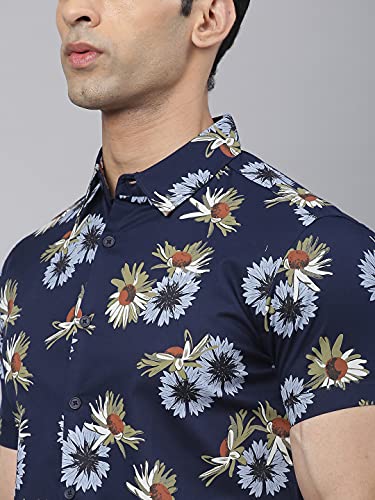 Image of Dennis Lingo Men's Printed Slim Fit Cotton Casual Shirt